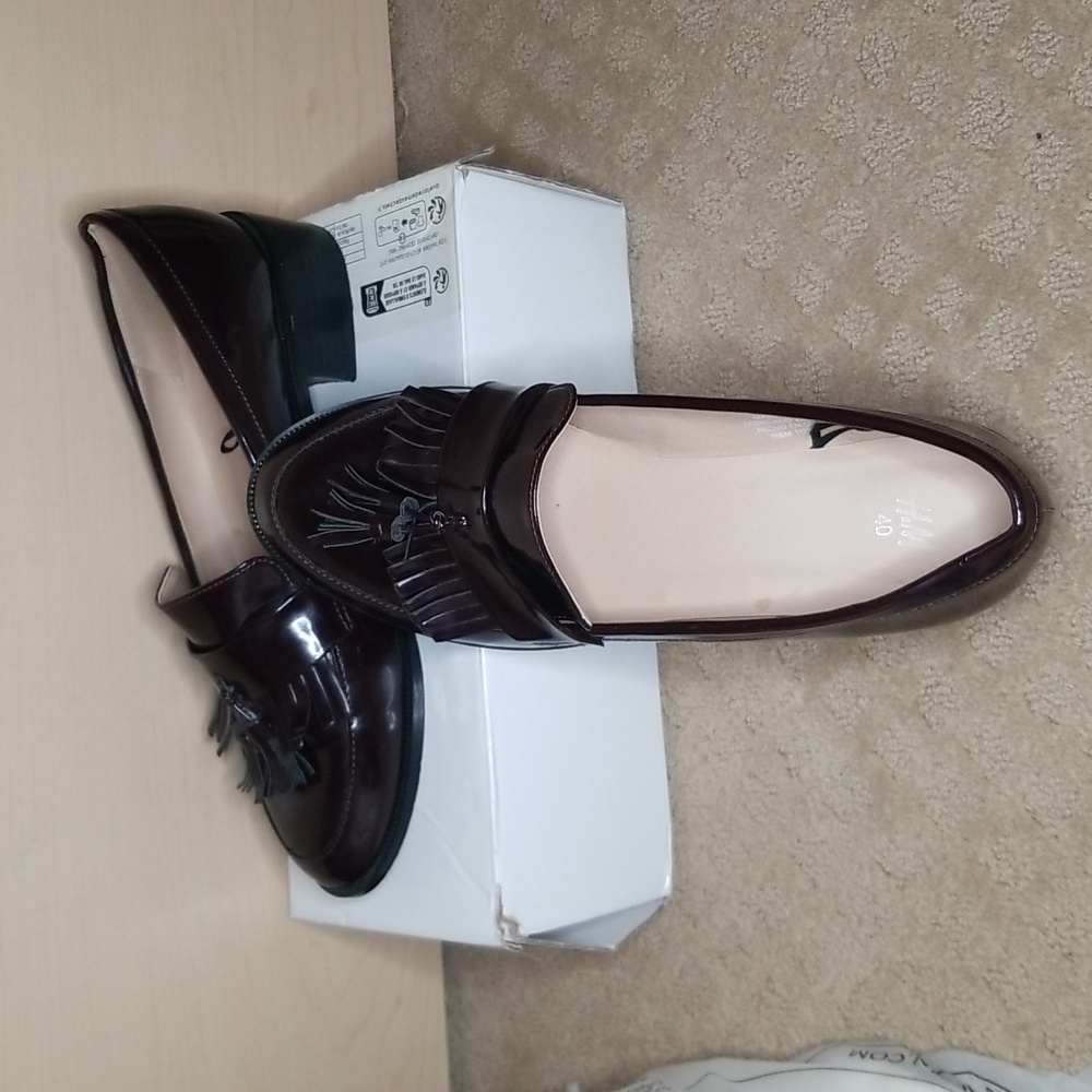 Womens H&M Burgundy loafers size 8.5 - Picture 4 of 10